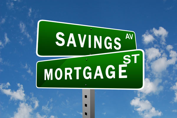 Savings and Mortgage road signs