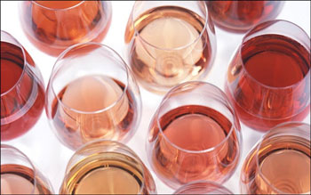 Rose Wine in Glasses