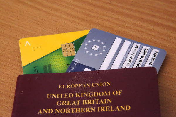 UK Passport with EHIC card